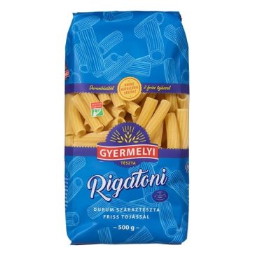 Száraztészta rigatoni GYERMELYI 2 tojásos durum 500 g
