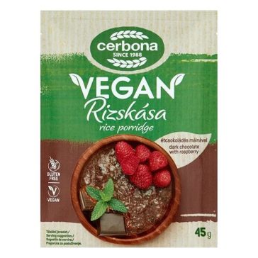   Rizskása CERBONA Vegán gluténmentes étcsokoládés-málnás 45 g