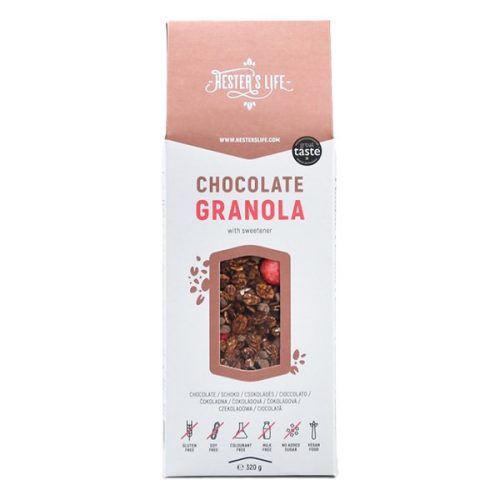 Granola HESTER’S Chocolate csokoládés-epres 320 g