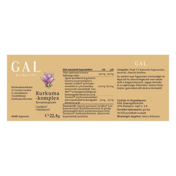 Vitamin GAL Kurkuma-komplex 60 darab