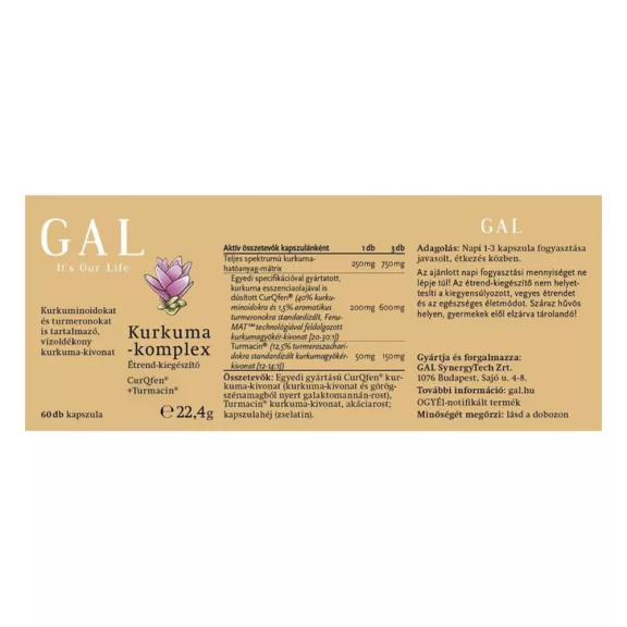 Vitamin GAL Kurkuma-komplex 60 darab
