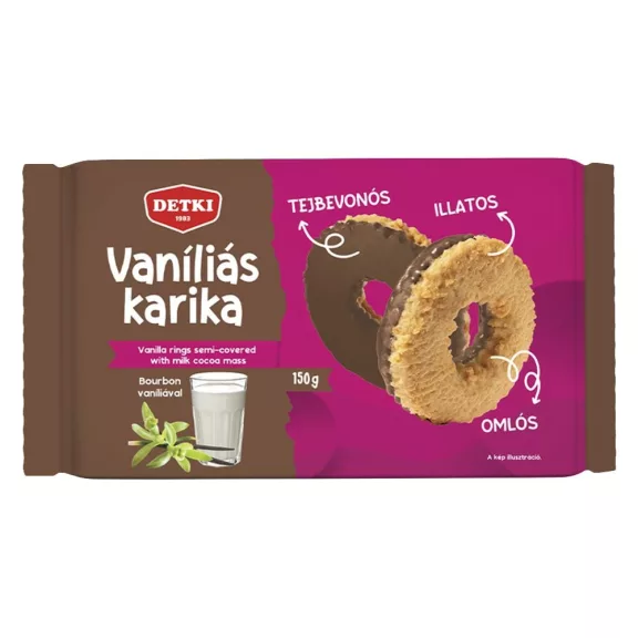 Keksz DETKI vaniliás karika tejbevonóval 150 g Keksz DETKI vaniliás karika tejbevonóval 150 g