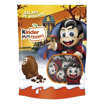Csokoládé KINDER Mini friends kakós-keksz halloween 122 g