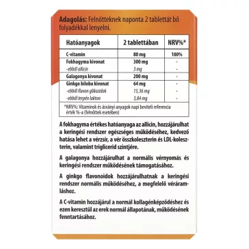 Vitamin BIOCO Fokhagyma + Galagonya + Ginkgo biloba 60 darab