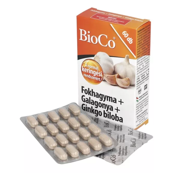 Vitamin BIOCO Fokhagyma + Galagonya + Ginkgo biloba 60 darab Vitamin BIOCO Fokhagyma + Galagonya + Ginkgo biloba 60 darab