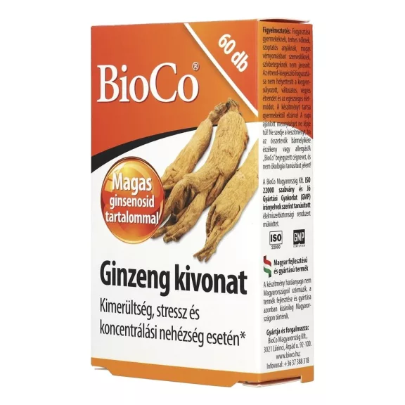 Vitamin BIOCO Ginszeng kivonat 60 darab Vitamin BIOCO Ginszeng kivonat 60 darab