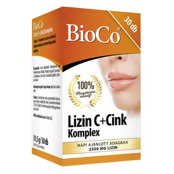 Vitamin BIOCO Lizin C + Cink komplex 30 darab Vitamin BIOCO Lizin C + Cink komplex 30 darab
