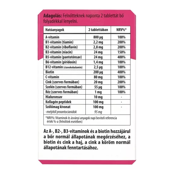 Vitamin BIOCO Szépség extra 60 darab Vitamin BIOCO Szépség extra 60 darab