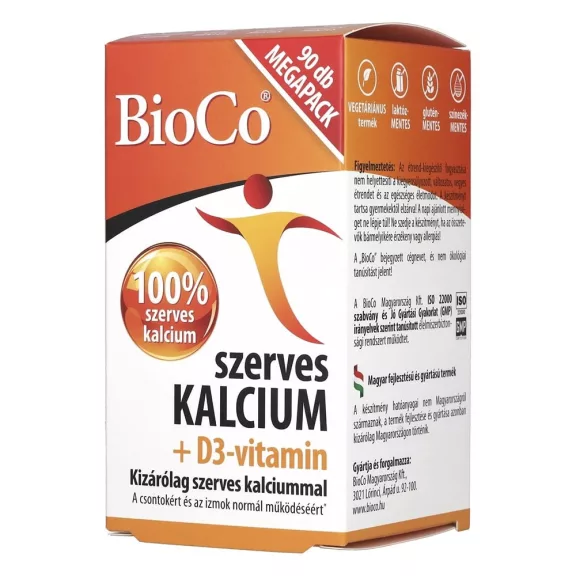 Vitamin BIOCO Szerves Kalcium + D3 megapack 90 darab Vitamin BIOCO Szerves Kalcium + D3 megapack 90 darab