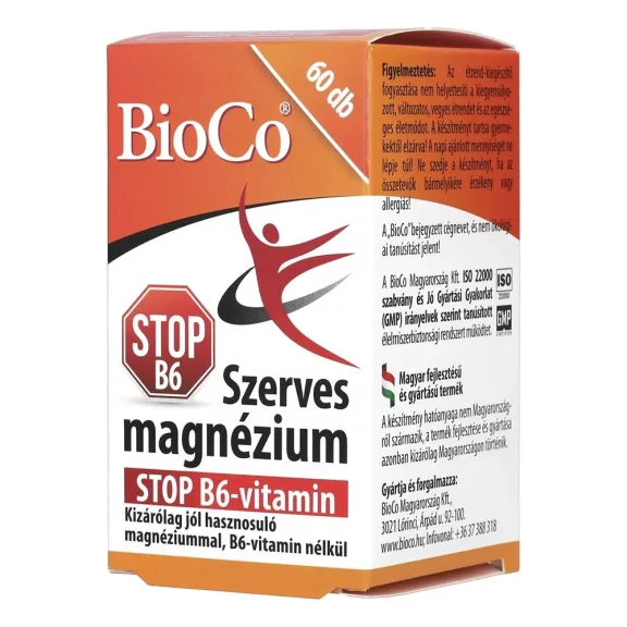 Vitamin BIOCO Szerves Mg (Stop B6) 60 darab Vitamin BIOCO Szerves Mg (Stop B6) 60 darab
