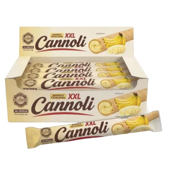 Töltött ostya rúd BELISSIMO Cannoli banán 42 g Töltött ostya rúd BELISSIMO Cannoli banán 42 g