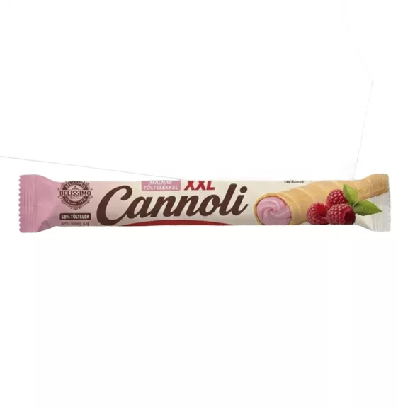 Töltött ostya rúd BELISSIMO Cannoli málnás-jughurt 42 g Töltött ostya rúd BELISSIMO Cannoli málnás-jughurt 42 g