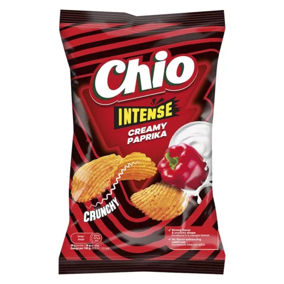 Burgonyachips CHIO Intense Tejfölös paprika 55 g Burgonyachips CHIO Intense Tejfölös paprika 55 g