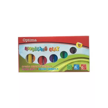 Gyurma OPTIMA színes 200 g 12 darabos