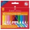 Zsírkréta FABER-CASTELL Grip Jumbo háromszögletű hegyezett radírozható 12 színű