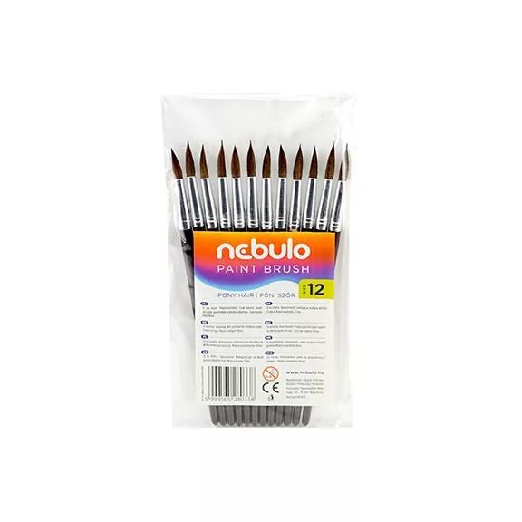 Ecset NEBULO póniszőr festett fanyelű 12-es