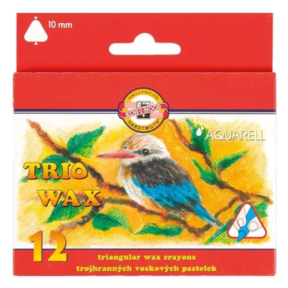 Viaszkréta KOH-I-NOOR háromszögletű aquarell 12-es készlet 10 mm Viaszkréta KOH-I-NOOR háromszögletű aquarell 12-es készlet 10 mm
