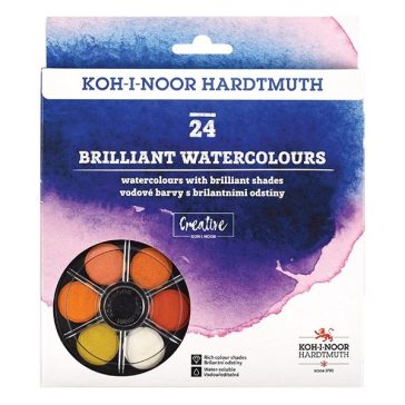   Vízfesték KOH-I-NOOR brilliant aquarell 22,5 mm kerek 24 darabos