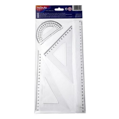 Vonalzókészlet NEBULO 30 cm vonalzóval 4 darabos