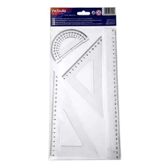 Vonalzókészlet NEBULO 30 cm vonalzóval 4 darabos Vonalzókészlet NEBULO 30 cm vonalzóval 4 darabos