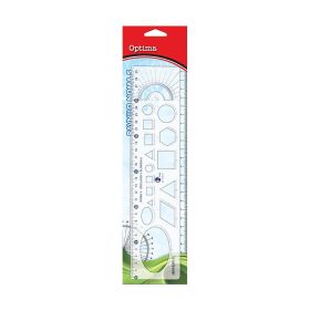 Sablon vonalzó OPTIMA 30cm