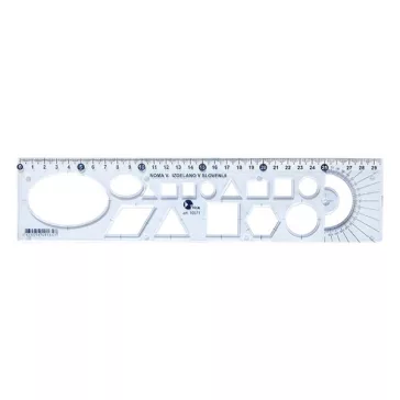 Sablon vonalzó OPTIMA kék 30cm