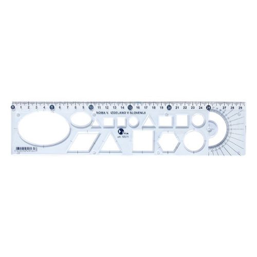 Sablon vonalzó OPTIMA kék 30cm