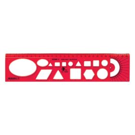 Sablon vonalzó OPTIMA piros 30cm