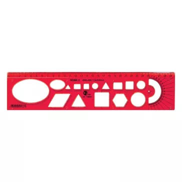 Sablon vonalzó OPTIMA piros 30cm