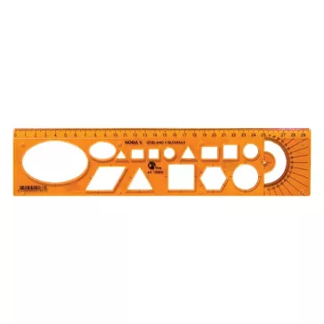 Sablon vonalzó OPTIMA narancssárga 30cm