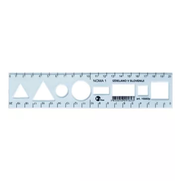 Sablon vonalzó OPTIMA kék 20cm