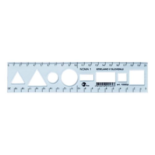 Sablon vonalzó OPTIMA kék 20cm