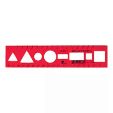 Sablon vonalzó OPTIMA piros 20cm