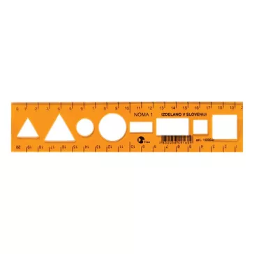 Sablon vonalzó OPTIMA narancssárga 20cm