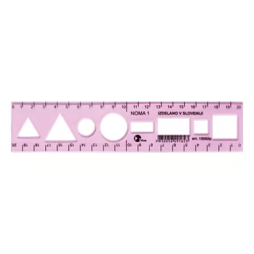 Sablon vonalzó OPTIMA pink 20cm