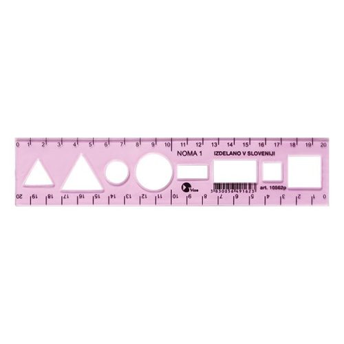Sablon vonalzó OPTIMA pink 20cm