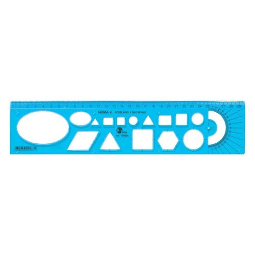 Sablon vonalzó OPTIMA hajlékony kék 30cm