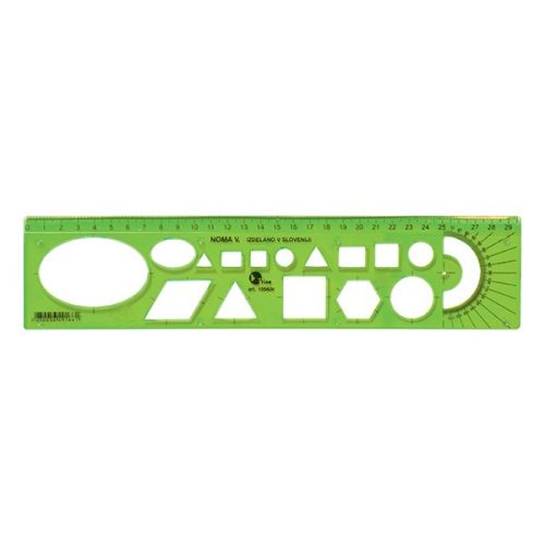 Sablon vonalzó OPTIMA hajlékony zöld 30cm