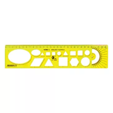 Sablon vonalzó OPTIMA hajlékony sárga 30cm