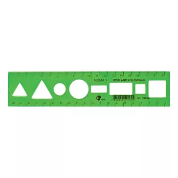 Sablon vonalzó OPTIMA hajlékony zöld 20cm