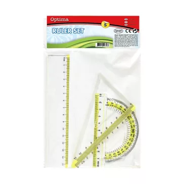 Vonalzókészlet OPTIMA 15cm vonalzóval 4 darabos