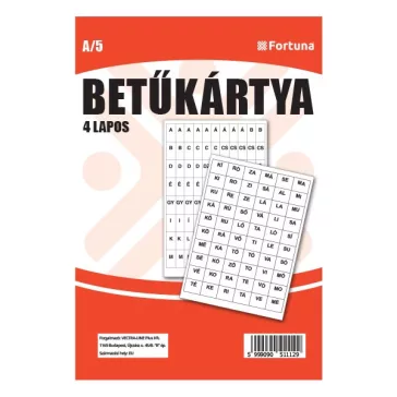 Betűkártya VECTRALINE 4 lapos
