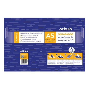 Füzetborító NEBULO A/5 öntapadós sima 10 darabos