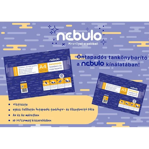 Füzetborító NEBULO A/4 öntapadós sima 10 darabos
