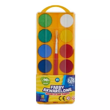 Vízfesték ASTRA 30 mm ajándék ecsettel 12 darabos