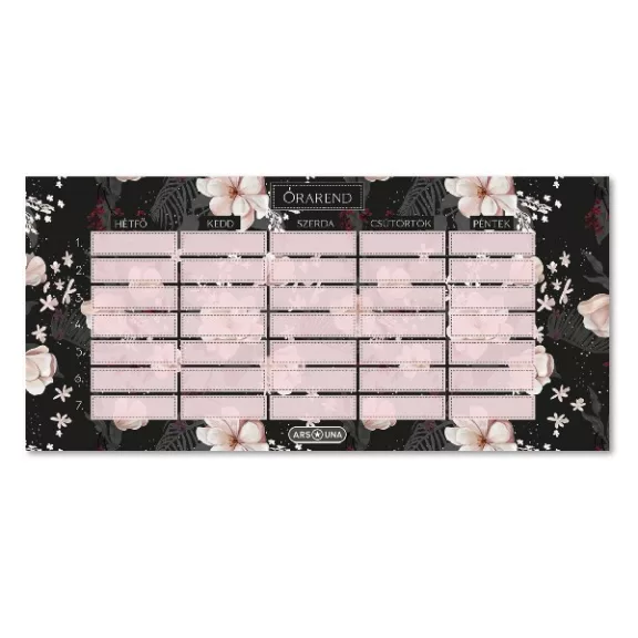 Órarend ARS UNA egylapos kétoldalas Flowery Black Órarend ARS UNA egylapos kétoldalas Flowery Black