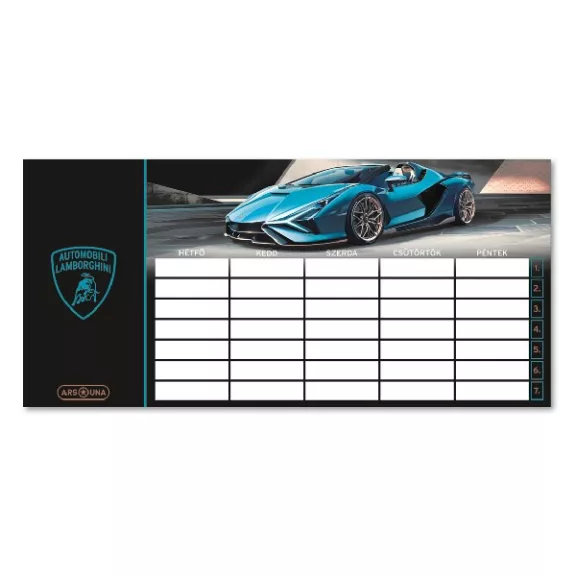 Órarend ARS UNA egylapos kétoldalas Lamborghini Türkiz Órarend ARS UNA egylapos kétoldalas Lamborghini Türkiz