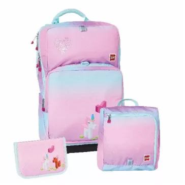   Iskolatáska szett LEGO Maxi Plus 3 részes Sparkle tornazsákkal és felszerelt tolltartóval