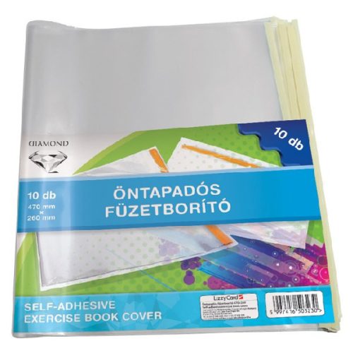 Füzetborító LIZZY CARD A/5 öntapadós csíkkal 10 darabos