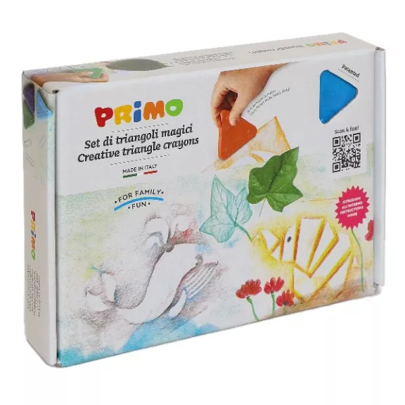 Zsírkréta PRIMO háromszögletű 8 darabos + 6 db sablonnal Zsírkréta PRIMO háromszögletű 8 darabos + 6 db sablonnal